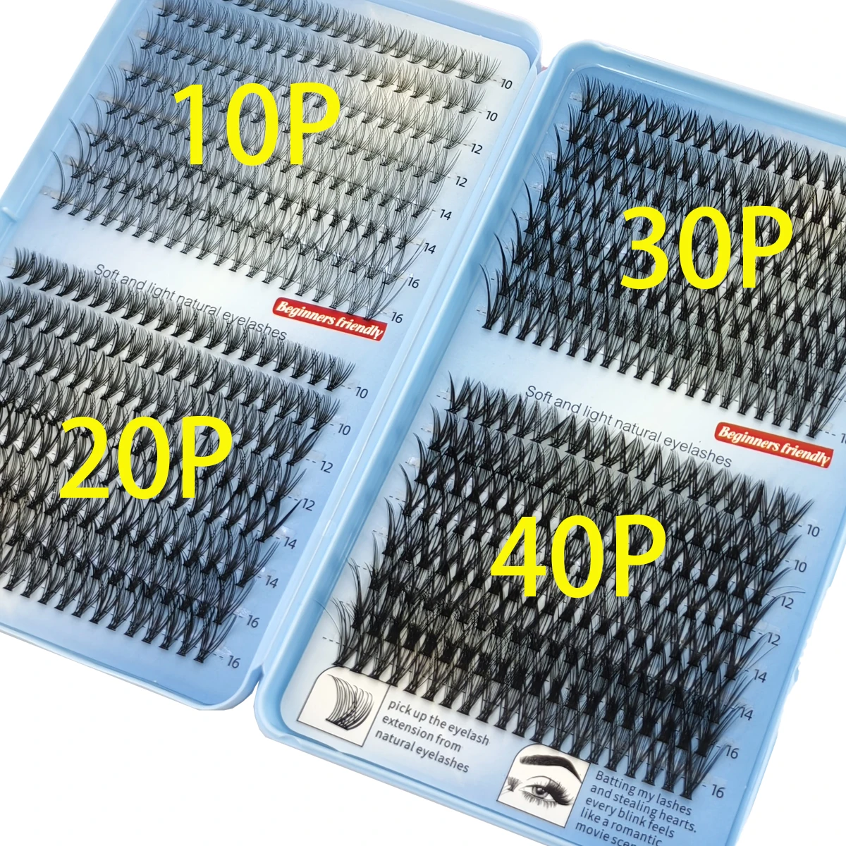 AMSDCN New Mixed Tray Eyelash10D-200D Fluffy Thick Extension Volume Faux Mink Lashes Cat Eye Lash Extension Makeup ﻿