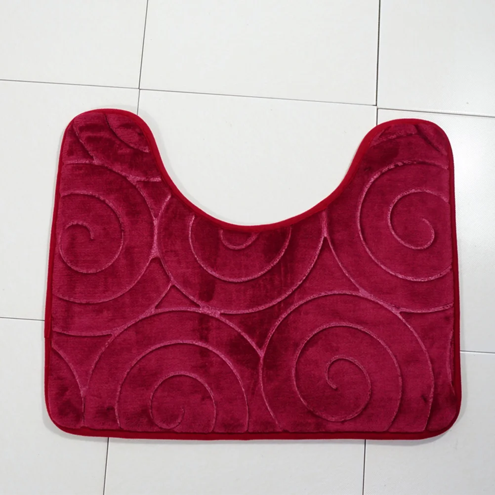 

Набор тисненных ковриков для ванной комнаты, фланелевый мягкий, приятный для кожи, нескользящий, быстросохнущий коврик для ванны, чехол на сиденье унитаза, красный