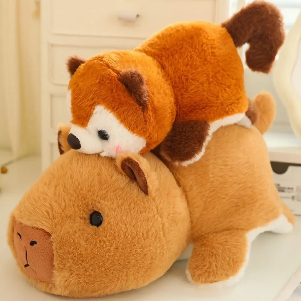 Giant Panda Double-Sided Reversible Squirrel Toys Capybara Soft Pillow Rabbit Plush Doll Cat 2-in-1 Transform Capybara Kids Toy