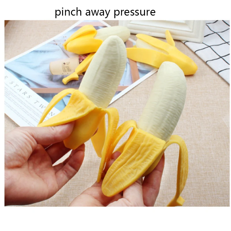 Cute Spoof Peeling Banana Squishy Fidget Toys Antistress Squeeze Toy Stress Reliever Fun Prank Trick Toy para niños y adultos regalos