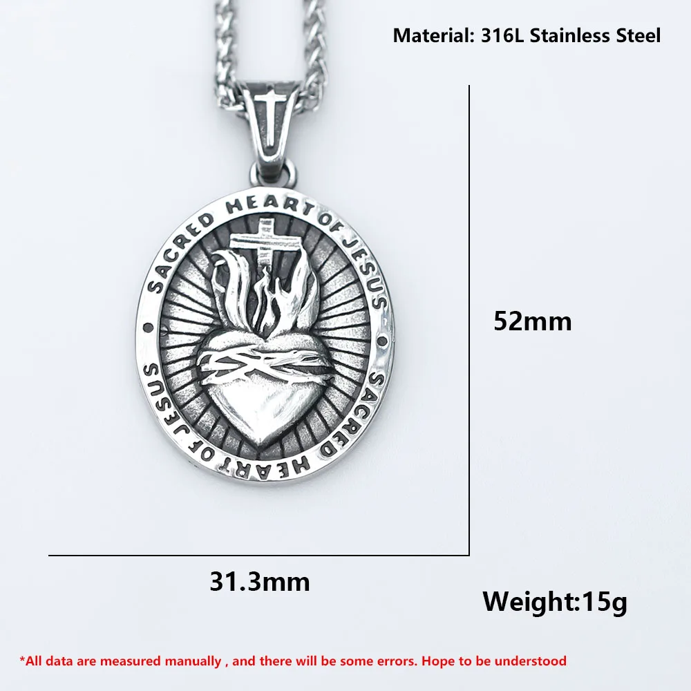 2022 NEW Men's 316L stainless-steel Son of God  Vintage Catholic Christian Jesus Cross Pendant Necklace Jewelry free shipping