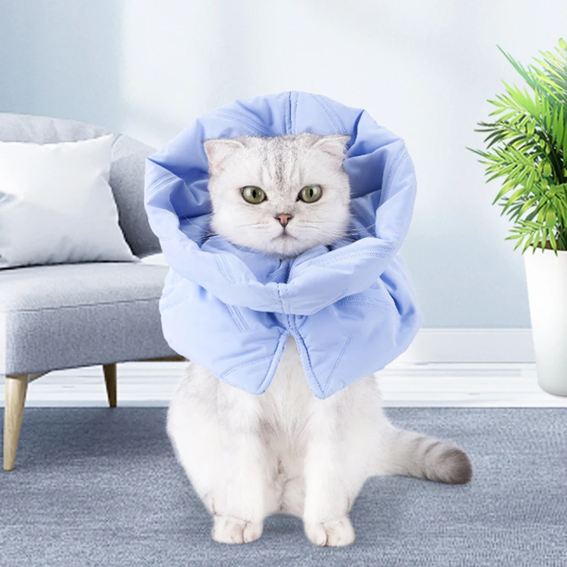 

Soft Personalized Cat Elizabethan Collar Comfortable Adjustable Thickened Warm Anti-bite Pet Recovery Collar Kitten Accessories