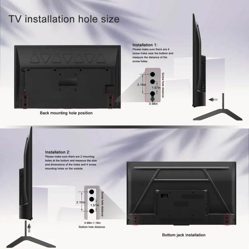 Universal Table Top TV Stand Mount for Sony Sansui LG Vizio Hisense LED Screen Television Height Legs Anti Slip Strong TV Base