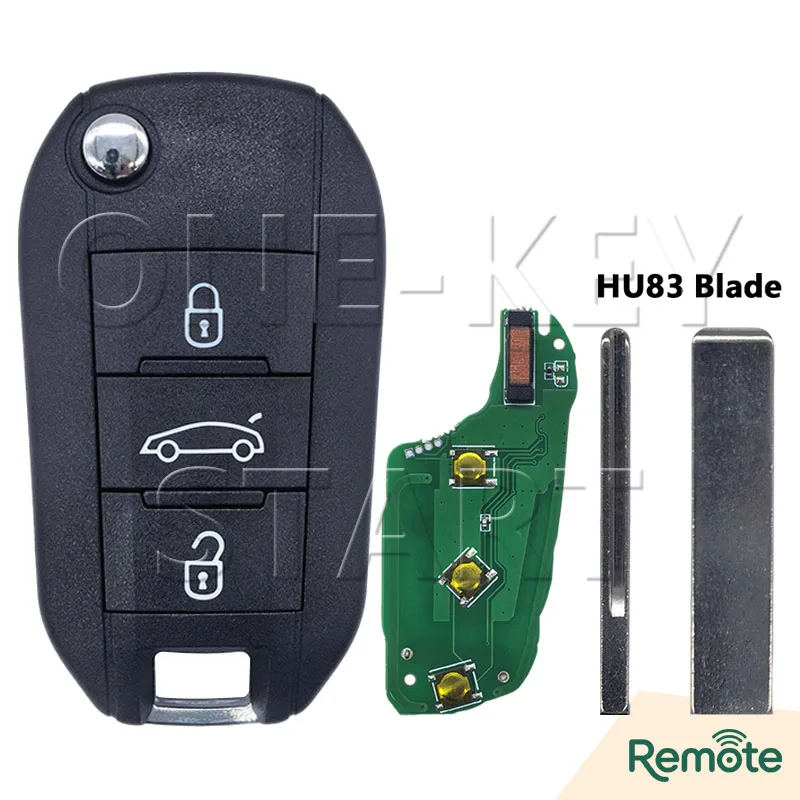 Für Peugeot 208 2008 301 308 508 5008 Für Citroen C2 C3 C4 C5 C6 4A Chip 433MHz Auto-Funkschlüssel VA2/HU83 Klinge【EIN-TASTEN-START】 – Detail 9