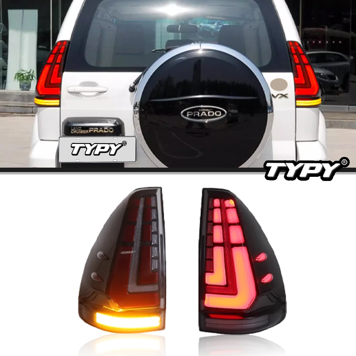 

TYPY Car Tail Lights For Toyota Prado 2003-2009 LED Car Tail Lamps Daytime Running Lights Dynamic Turn Signals Car Accessories