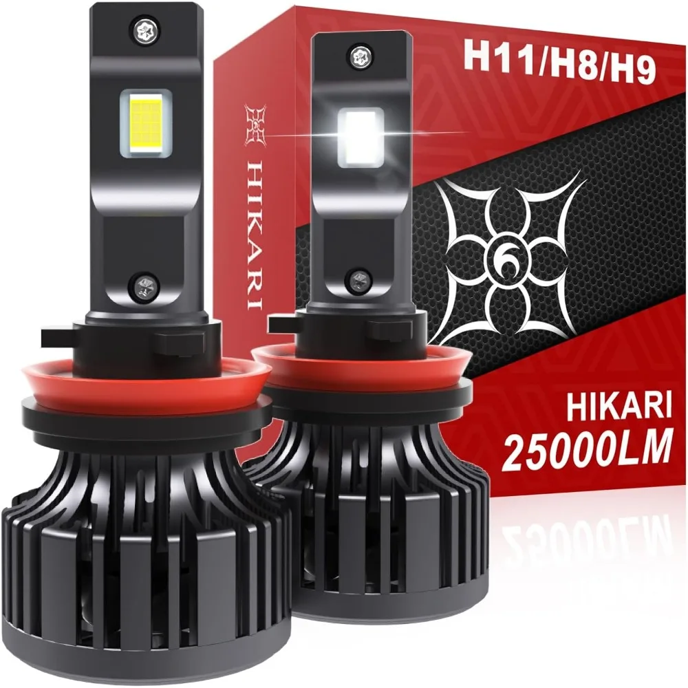 

Hikari 2025 25000LM H11/H8/H9 LED Bulbs, 45W Upgraded Core Chips, High Lumens Kit, 6000k Cool White, IP68 Waterproof, H16 Foglig