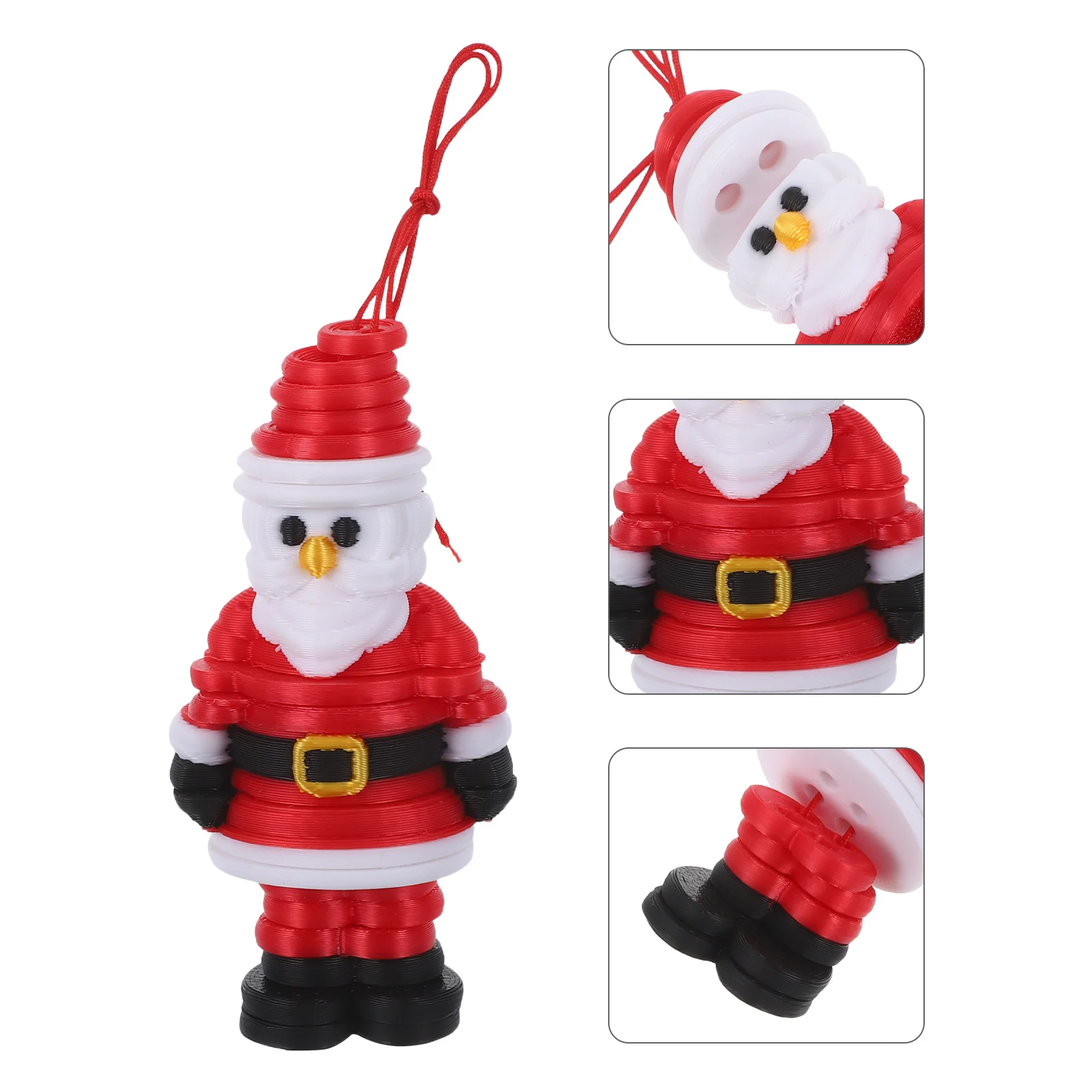 

1Set Christmas Hanging Decor DIY Button Santa Craft Unfinished Ornament Kit for Holiday Party Handmade Christmas Tree Decoration