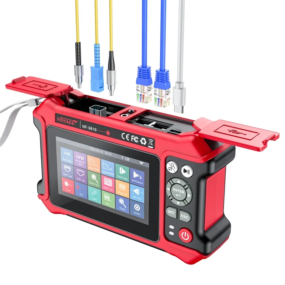 NF-9816 OTDR Expert 10G Dual OPM VFL OLS LS Mapa de eventos 16 em 1 Multi-Função RJ45 Final State Check FC/APC Fibra óptica