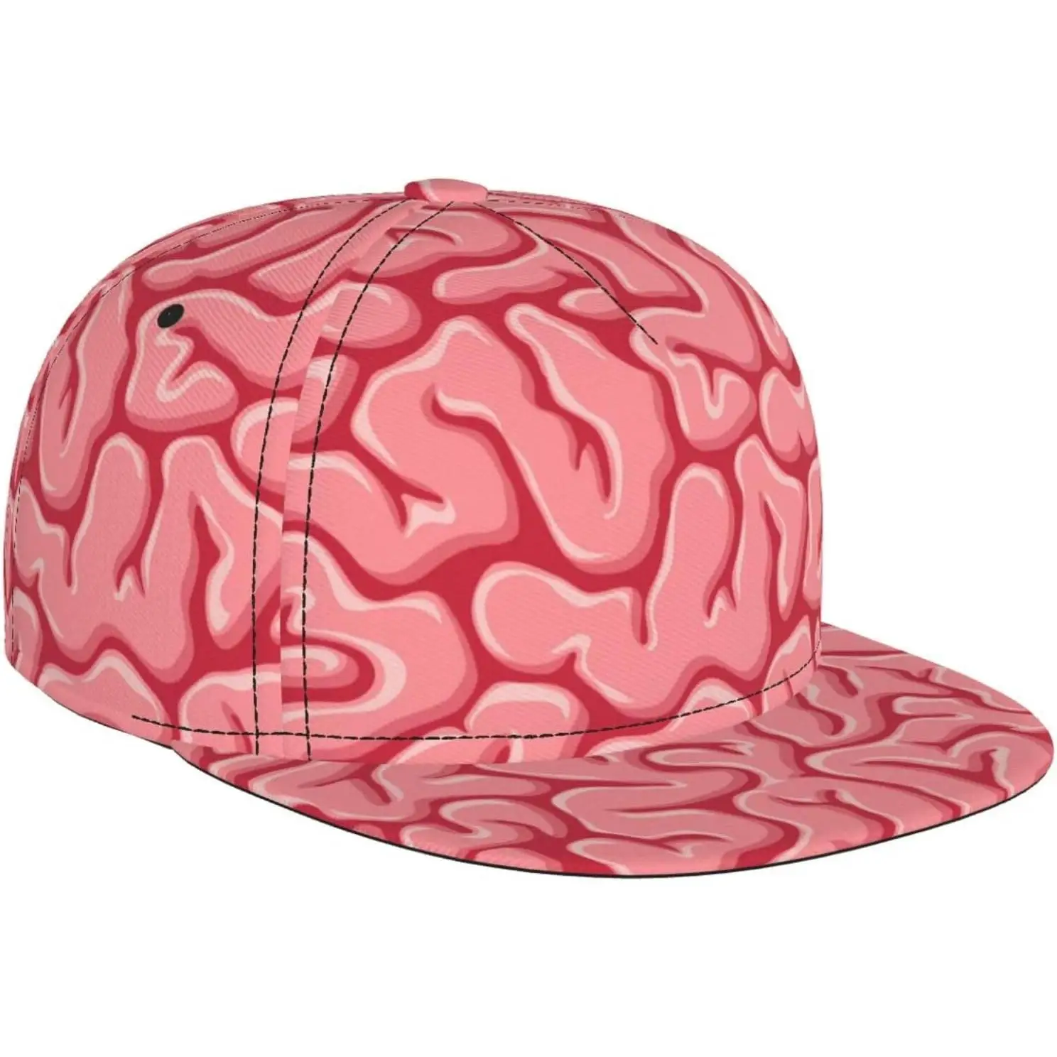 Realistic Brain Texture Print Edgy Anatomy Street Snapback Cap Cute Snapback Hat Hip Hop Style Adjustable Baseball Cap Flat Bill