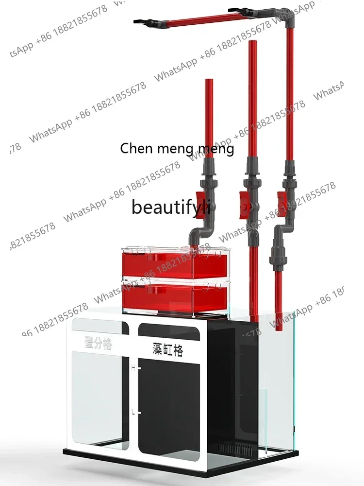 ss cn8350 ss 8350 Sea Fish Tank Super White Glass Living Room Home Aquarium Overflow Bottom Filter Creative