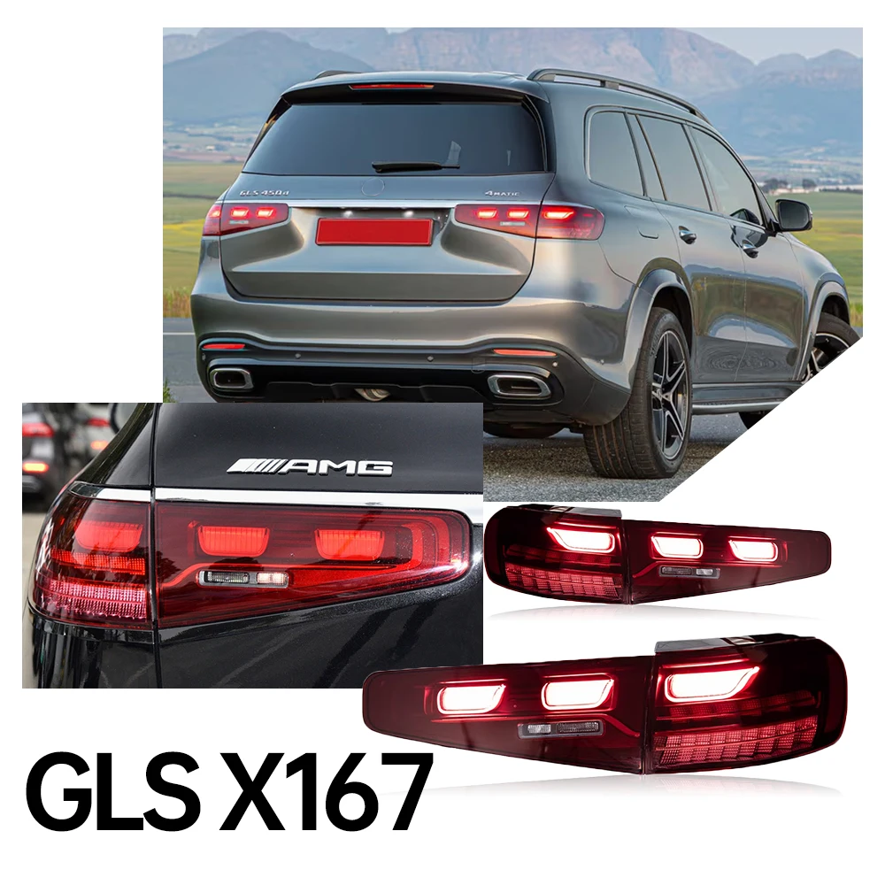 

Car Lights for Benz Gls Taillight X167 2019-2024 Gls450 Signal Tail Light Animation Auto Accessory 4Pcs