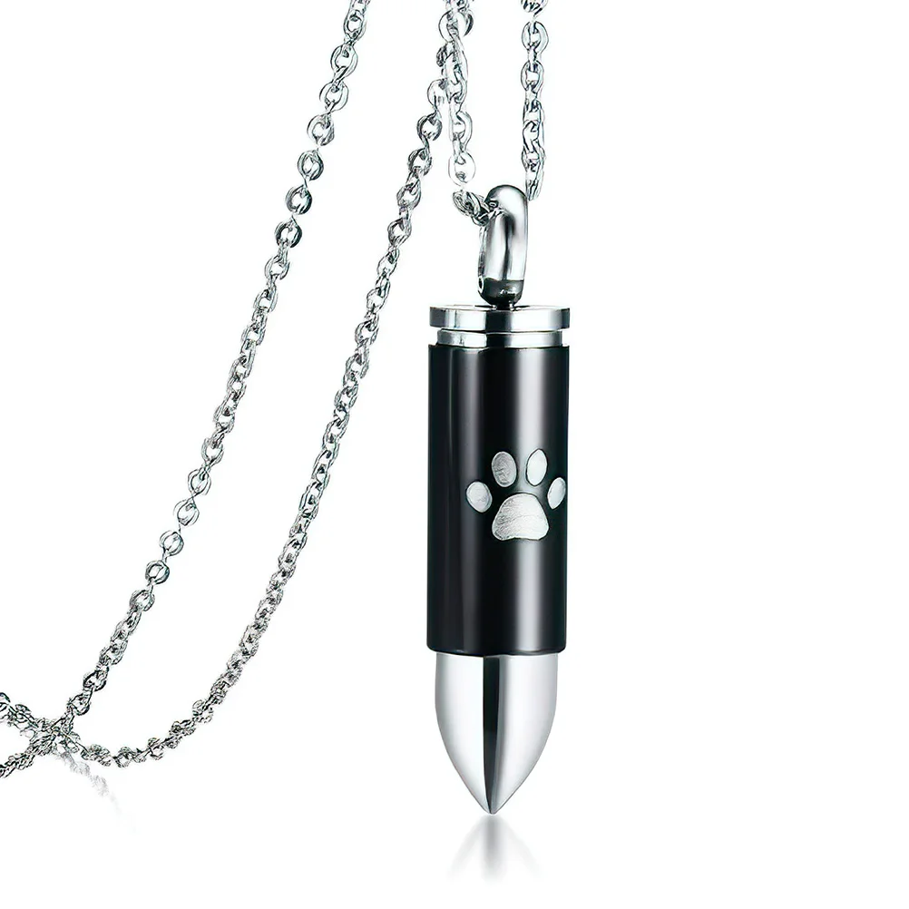 

Claw Print Memorial Necklace for Women Men Pet Ashes Keepsake Dog Urn Pendant Black Cremation Jewelry Minimalist Pet for Dogs
