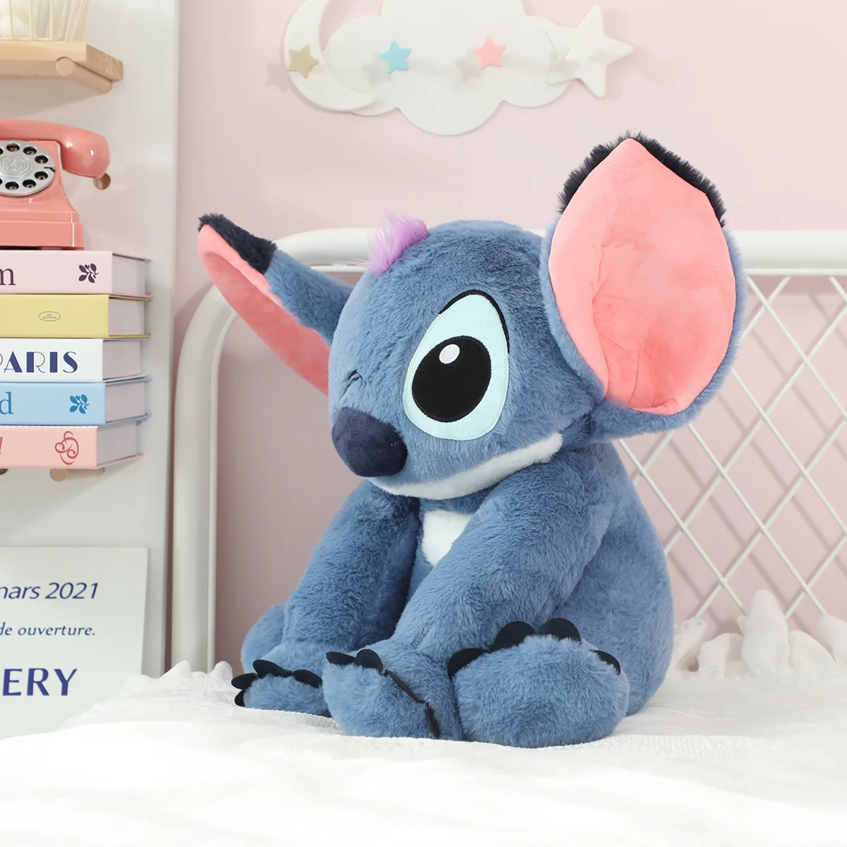 45 cm Disney Stitch und Angel Plüschtier Lilo & Stitch Gefüllte Anime Sitting Stitch Plüschtiere Niedliche kuschelige Filmpuppe Weihnachtsgeschenke