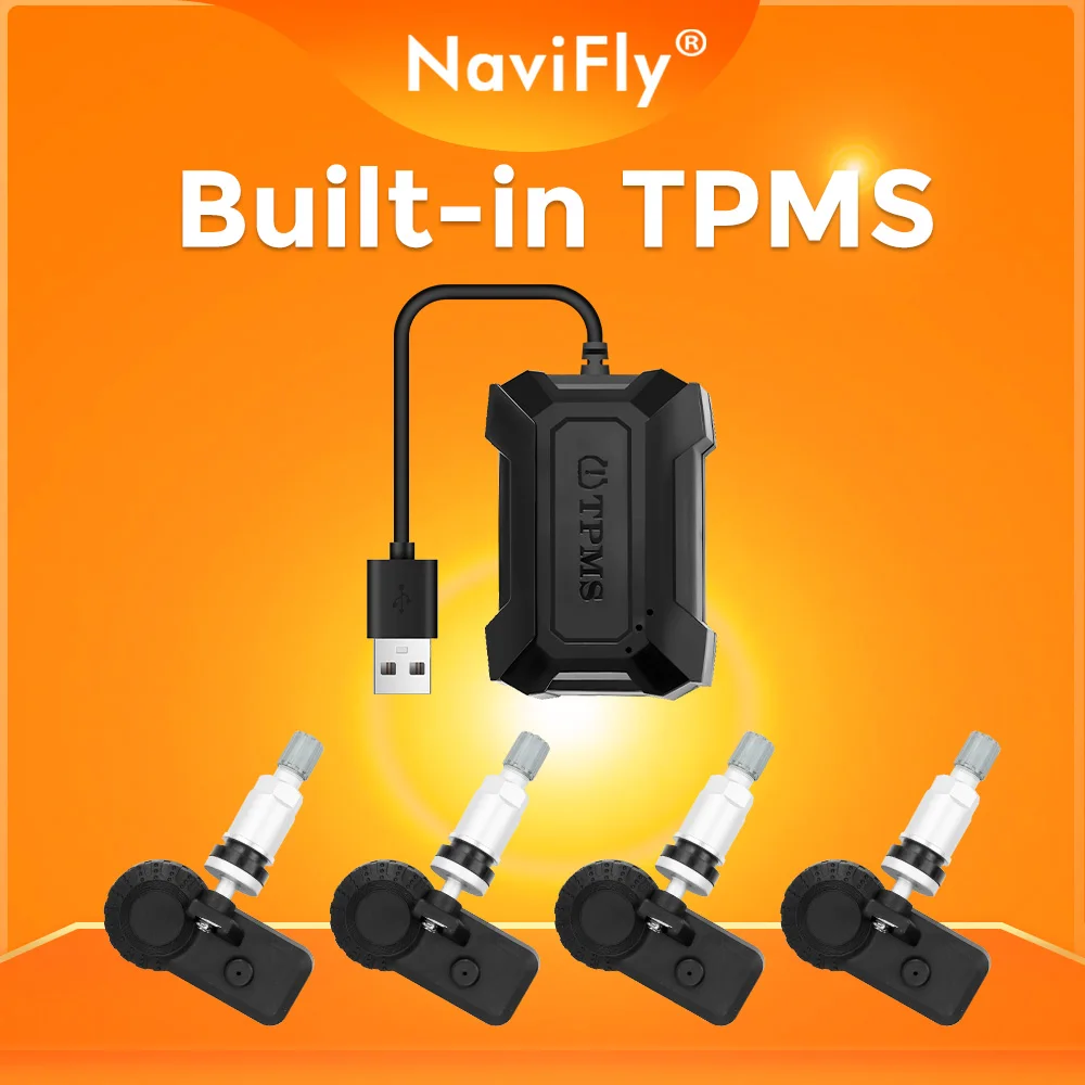 Navifly Built-in TPMS Car Tire Pressure Warning And Monitoring System With 4 Sensors Intelligent tire pressure detection