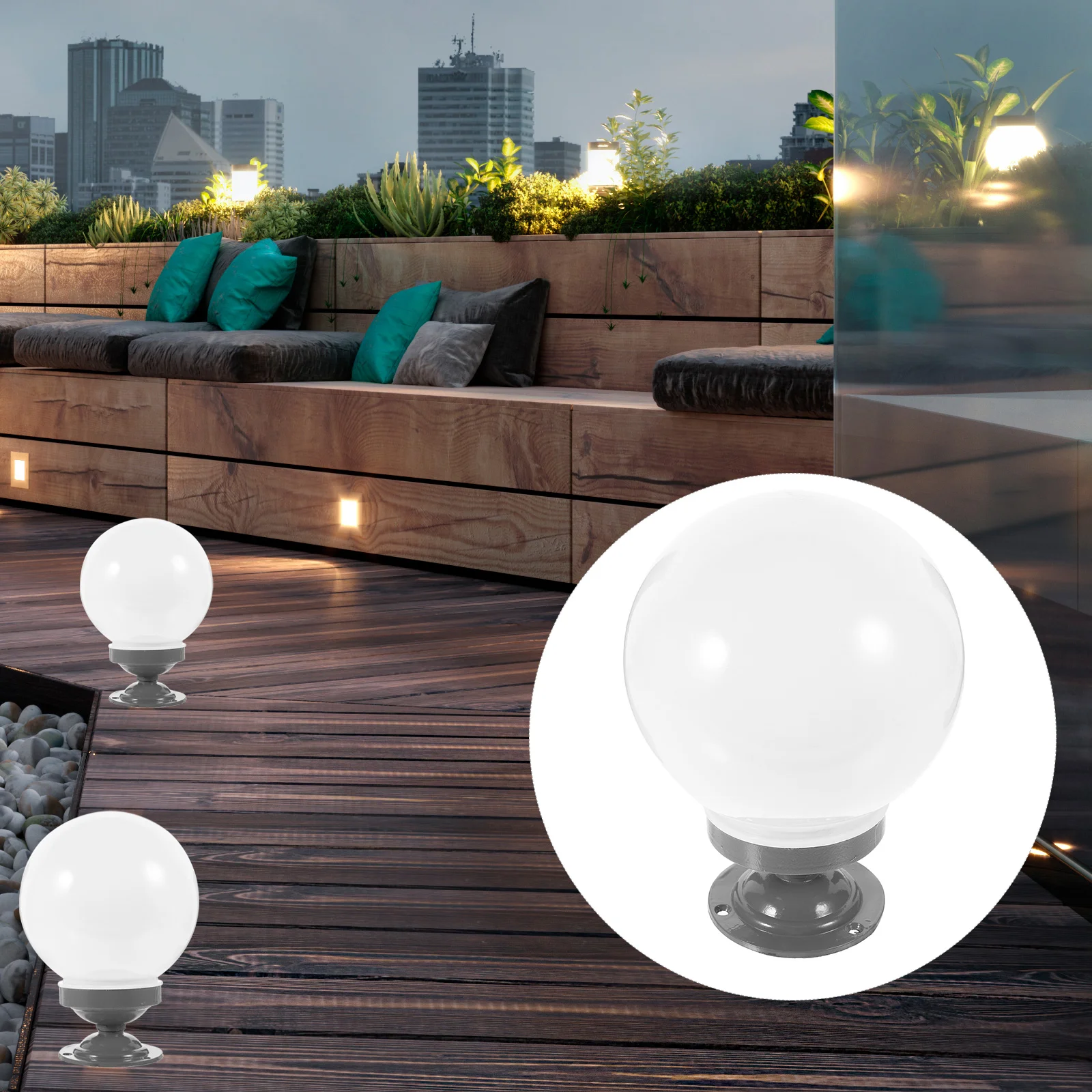 

Garden Globe Lampshade Acrylic Replacement Floor Light Ball Premium Materials Aluminum Post