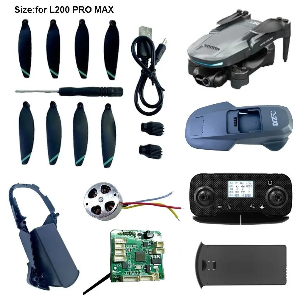 

New 8 Styles Wind Blade Kit Accessories Plastic Black Remote Control Charging Cable Upper Shell For L200 PRO MAX