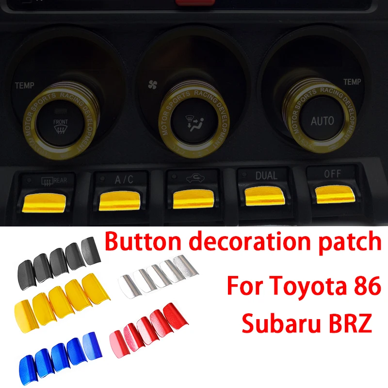 Center Console Button Decoration Patch Car Trim Stickers For Toyota 86 Subaru BRZ Interior Accessories