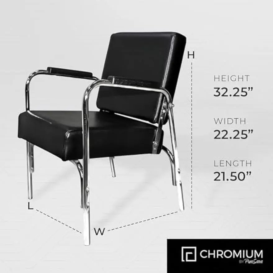 Ella Professional Auto Recline Shampoo Chair Premium Vinyl High Density Foam Cushions Durable Steel Construction 250 lb Capacity