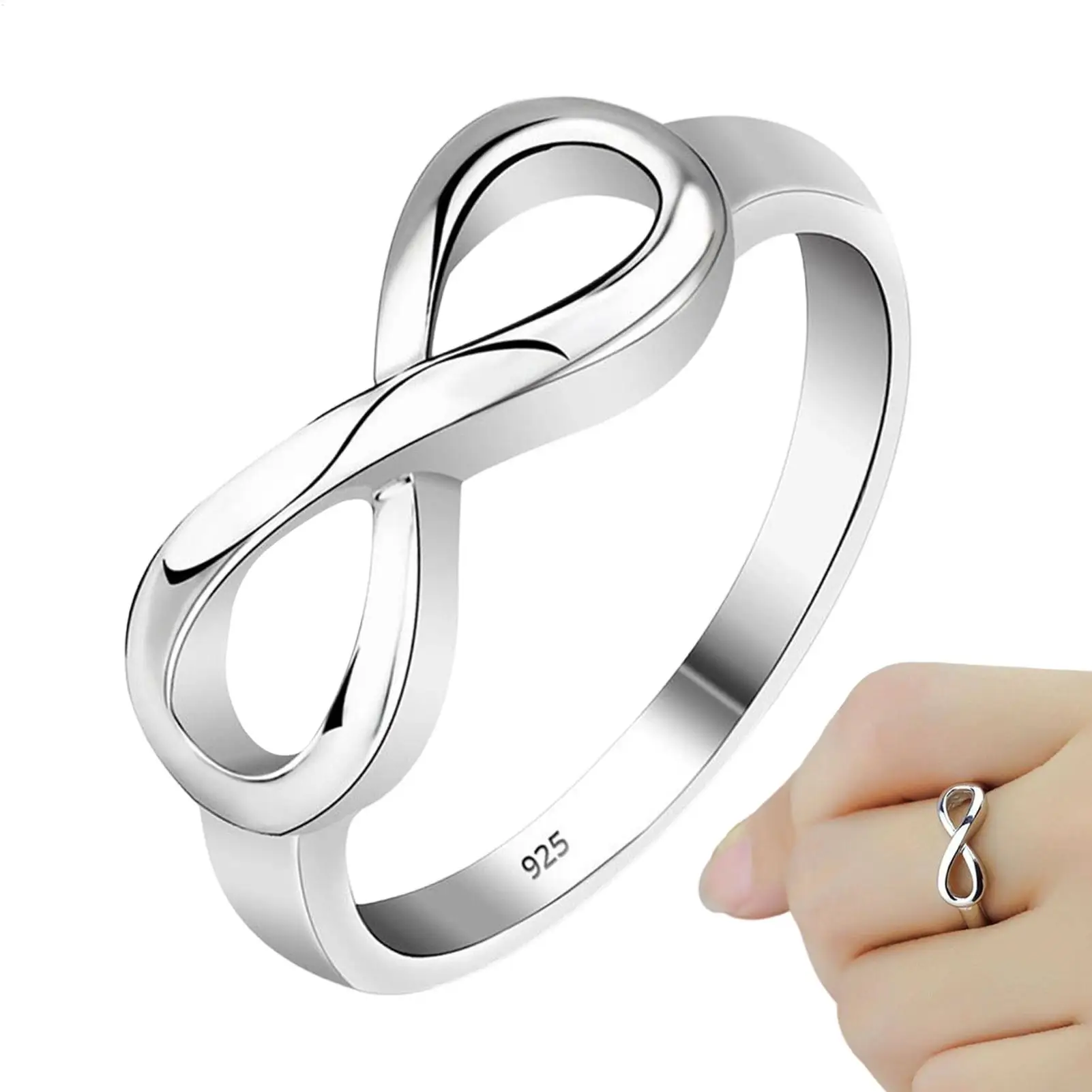 Tiny Infinity Promise Ring Etern-al Love And Friendship Band Silver Plated Alloy Ring Fashion Jewelry Anniversary Gift