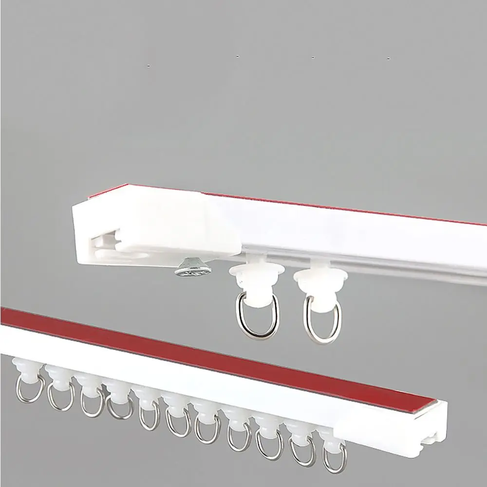 Top Mounted Self Adhesive Curtain Sliding Track Without Punching Side Mounted Curtain Rail Self-adhesive Nano Silent Track