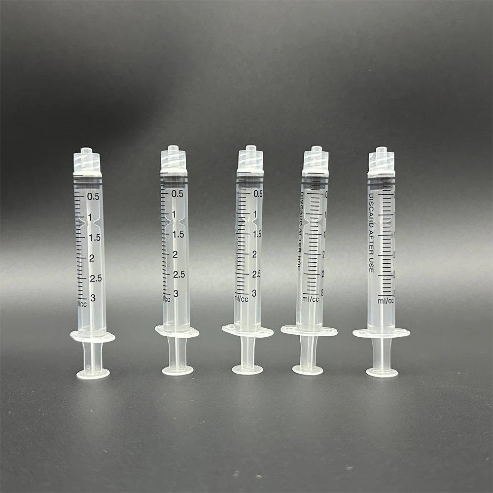 100Pcs 3mL Luer Lock Syringes, No Needle Sterile & Sealed for Pet Feeding, Laboratory, Industrial Use, Precision Dispensing