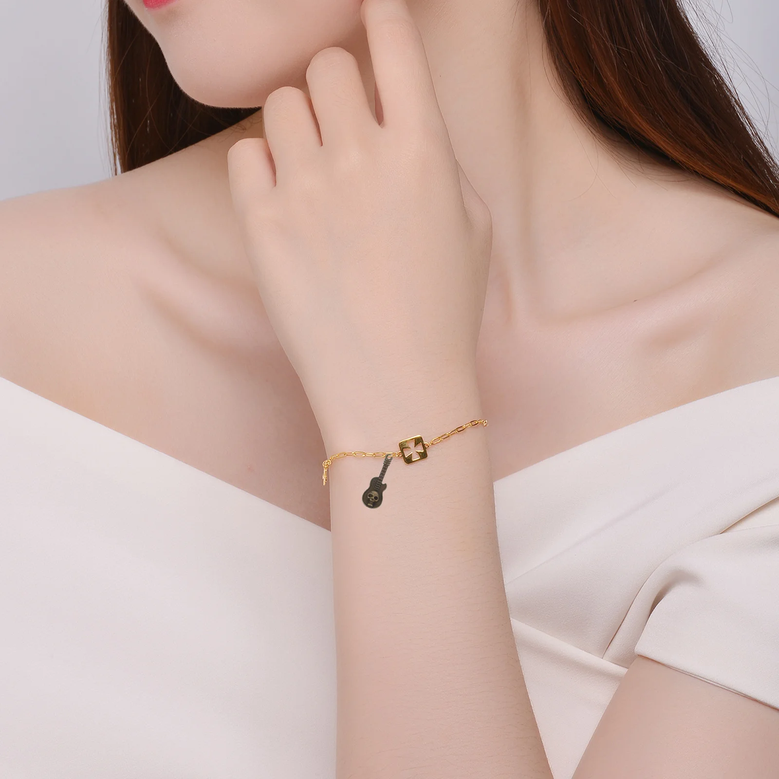 

60 шт., подвески для гитары с черепом, мини-подвески в стиле панк из сплава для ожерелья, браслета, сделай сам, изготовление ювелирных изделий, подвески для музыкальных инструментов