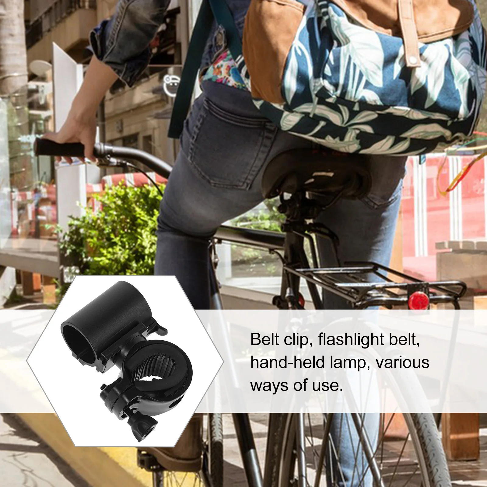 

Universal Flashlight Mount for Bicycle Robust Plastic Build Rotatable Design Ensures Stable Positioning Enhanced Safety during