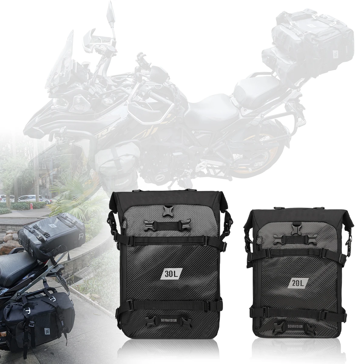 

Crash Bar Bag Saddlebag Frame Side Bumper Luggage For BMW R1250GS Adventure R1200GS lc For HONDA For SUZUKI For YAMAHA MT09 Mt07