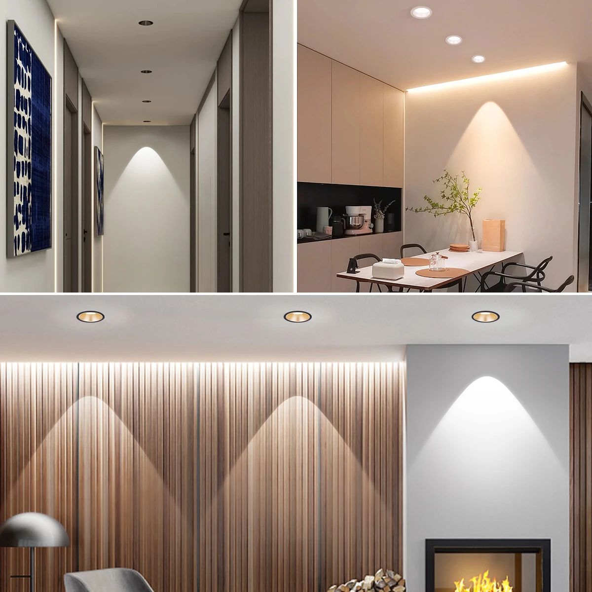 Round Aluminum LED Recessed Downlights AC85-265 7W/12W Embedded Ceiling Spotlight Indoor Lighting Multiple Body & Light Colors