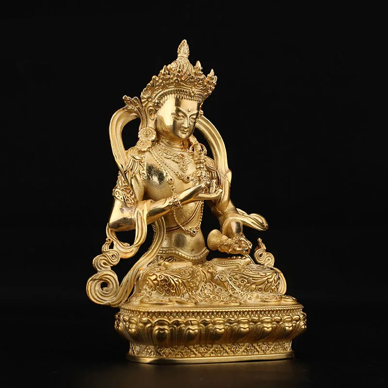 Vajrasattva Buddha statue pure copper 2-inch 3-inch copper gilding Tibet home living room car carrying mini ornaments.