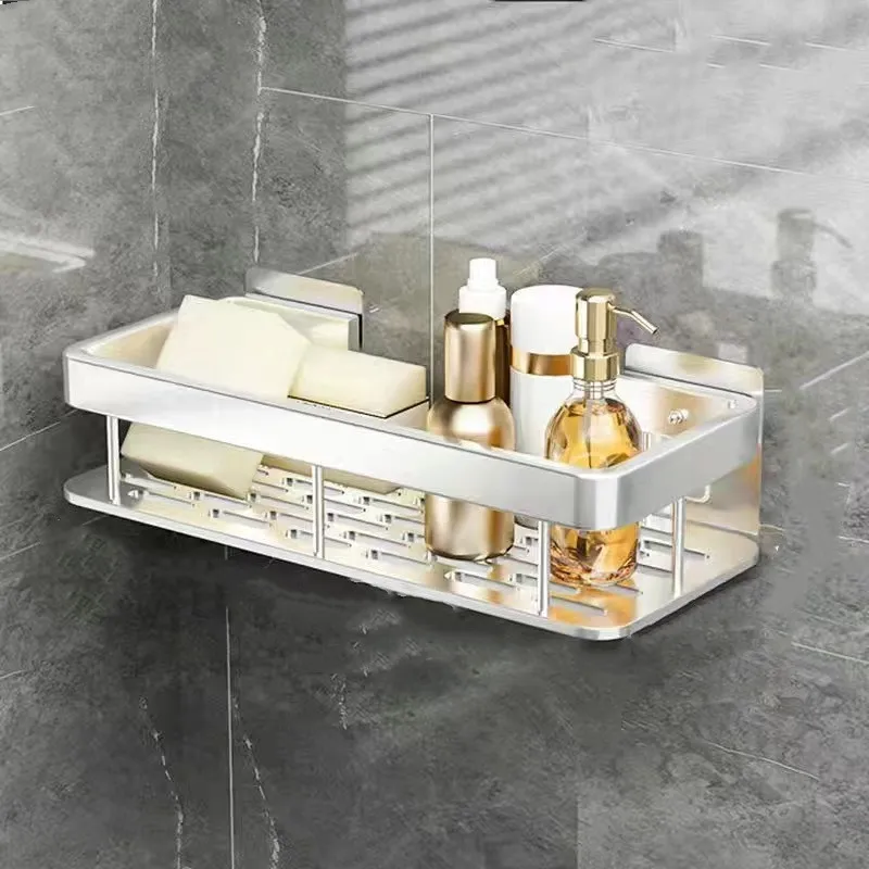 Perforation-Free Aluminum Shelving Bathroom Toilet Washroom Toiletries Supplies Wall Hanging Storage Rack