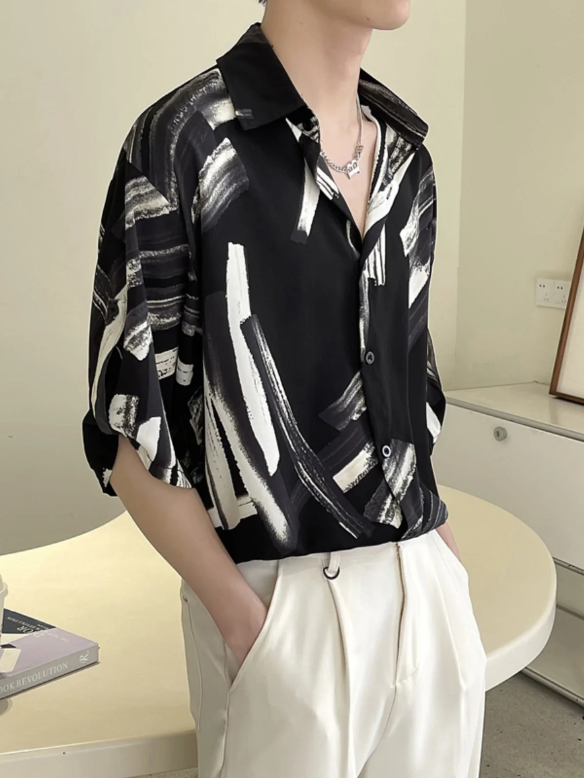 

Мужская футболка Sli ort Sve с V-образным вырезом, повседневная, в британском стиле, с дизайном Four-Seven Sve, молодежная, летняя, свободного кроя