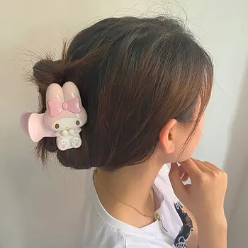 可愛三麗鷗庫洛米美樂蒂肉桂狗髮夾甜美髮爪女孩卡通可愛鯊魚髮夾髮飾 10 最佳銷售 三麗鷗爪夾 - №3