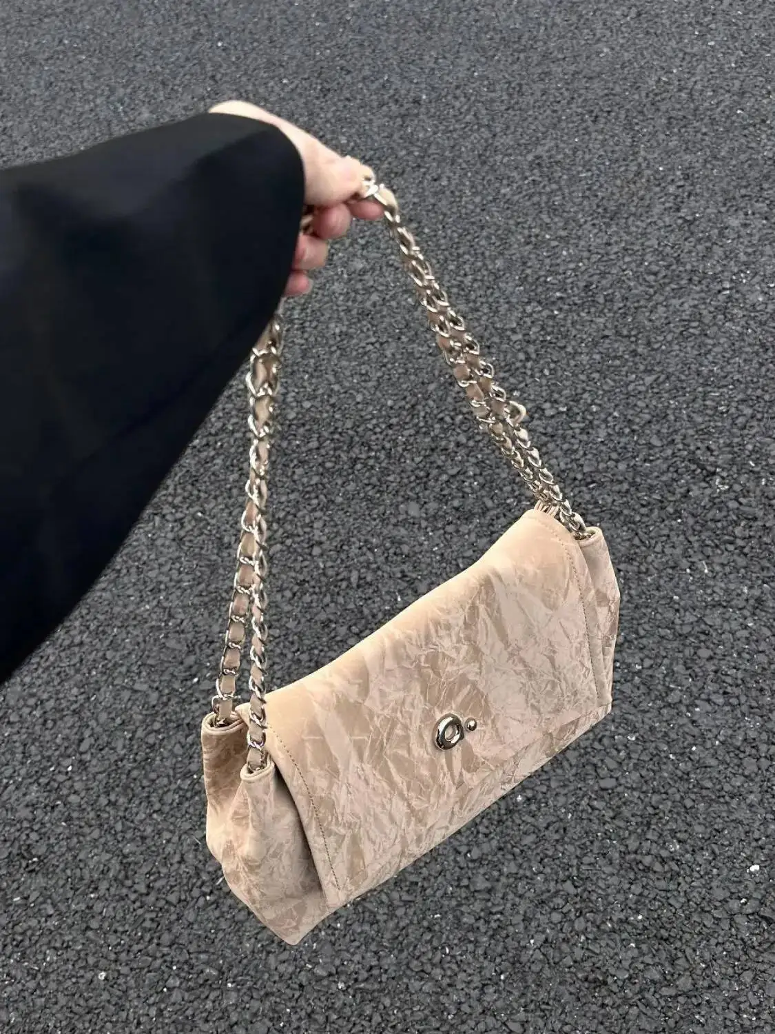 Bloom Vintage Khaki Shoulder Bags Wallet Women Retro Chain Casual Large Capacity Tote Bag Ladies Versatile Y2k Handbag 2025