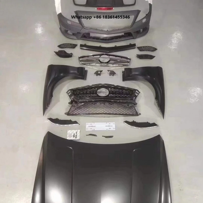 

For 12-18 W218ModificationamgLarge Surround Front Bumper Fender Engine Cover Rear Lip