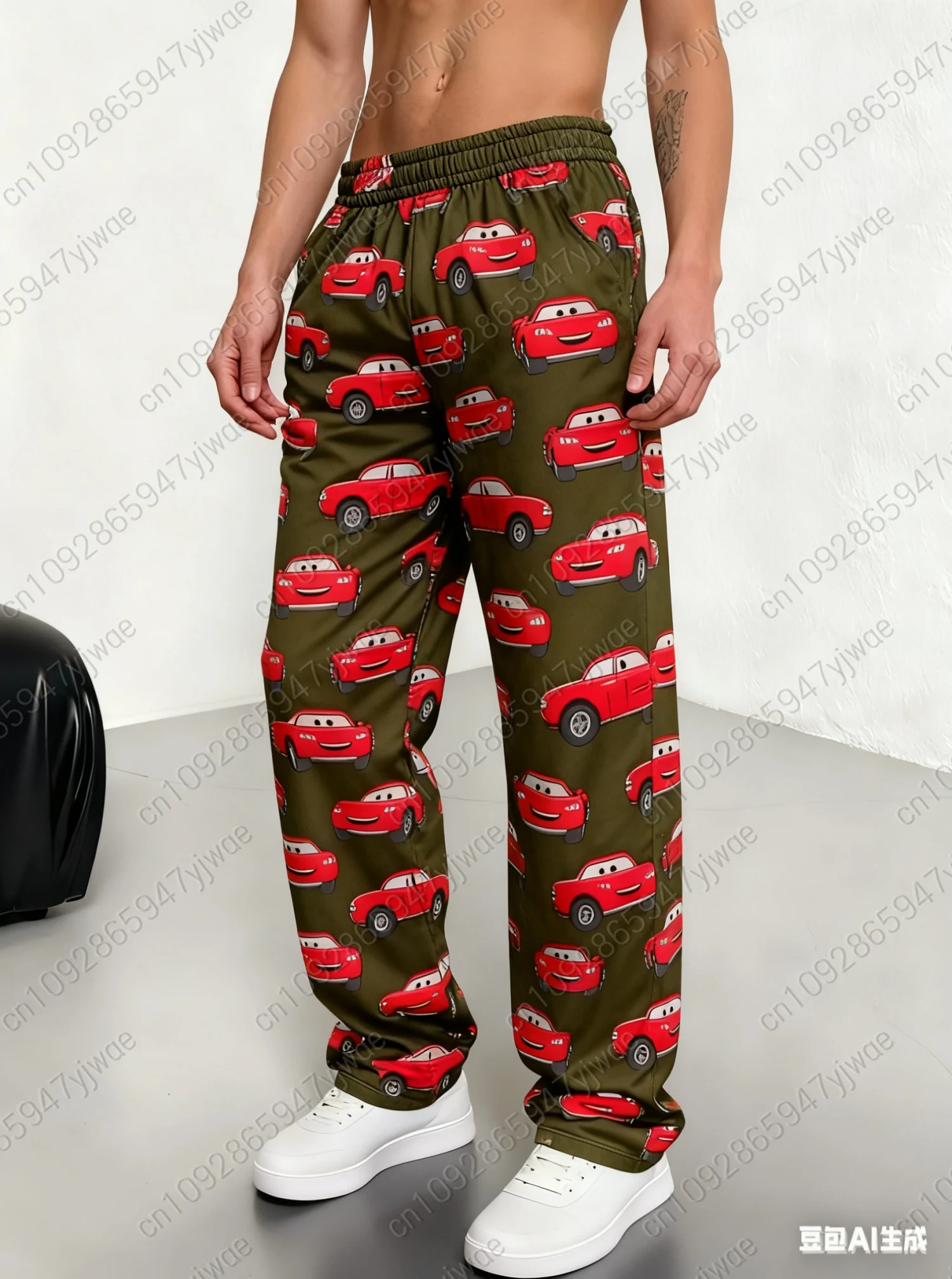 2025 جديد الخريف الرجال البرق ماكوين نمط الكبار السراويل منامة السراويل عارضة اليومية السراويل الطويلة الرجال النساء منامة السراويل