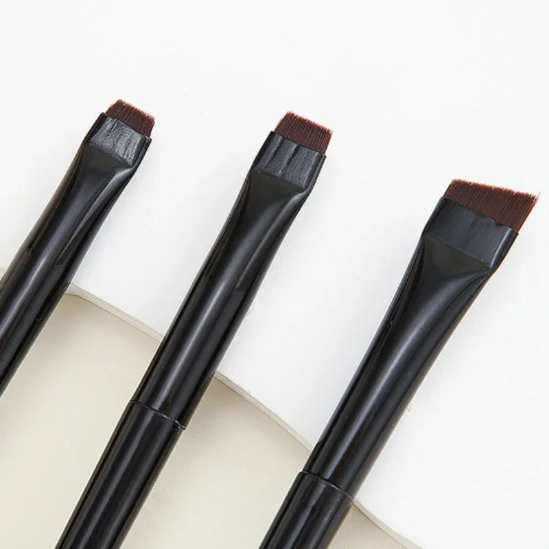 Pinceaux de maquillage pour eye-liner à lame ultra fine et plate, 3 pièces, tête oblique, ombre à barrage