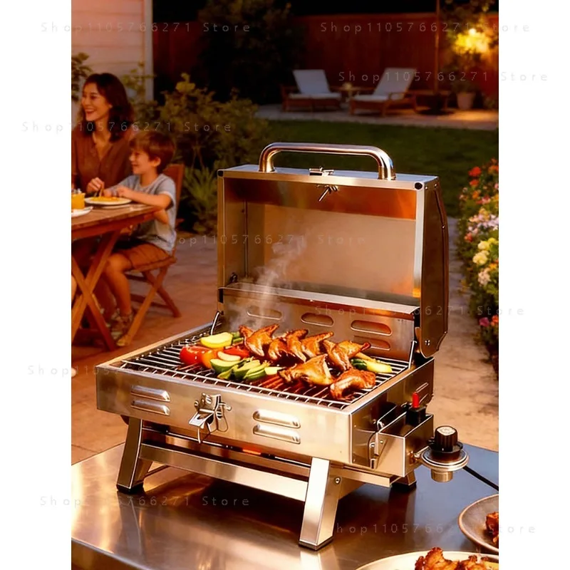 Marine Adjustable Boat Grill Inclined Bracket Mount BBQ Stove Propane Barbecue Boat Accessories Gas Grill for Boat