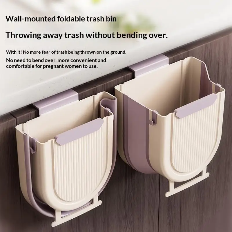 【HG】10L Hanging Kitchen Trash Can Collapsible Trash Can For Kitchen Foldable Small Garbage Can Compost Bin Under Sink Waste Bin