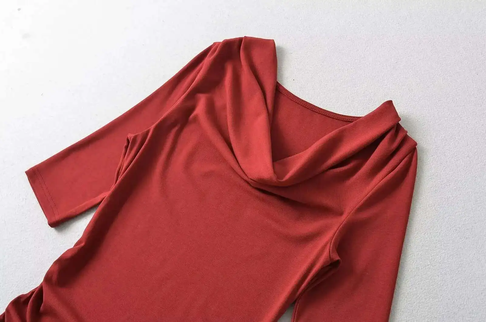 مزاجه ضوء ناضجة نمط يتمايل طوق منتصف الأكمام فستان المرأة 2024 صيف جديد عالية المرونة ضيق المناسب فستان 0JHL