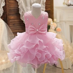 Ragazze torta principessa abiti da ballo festa di compleanno matrimonio abito formale abiti in Tulle vestito da cerimonia per bambine