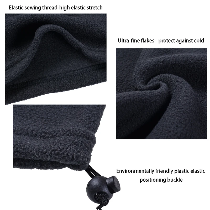 Fleece Scarf Drawstring Fleece Neck Sleeve Scarf Men Bandana Neck Warm Winter Windproof Tube Scarves For Face Snowboard Ski Buff