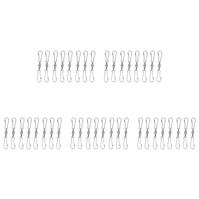 AT63-40 Pack Spinning Double Clip Swivel Hooks For Wind Spinners, Windsock, Bird Feeders, Wind Chimes Crystal Twisters Party