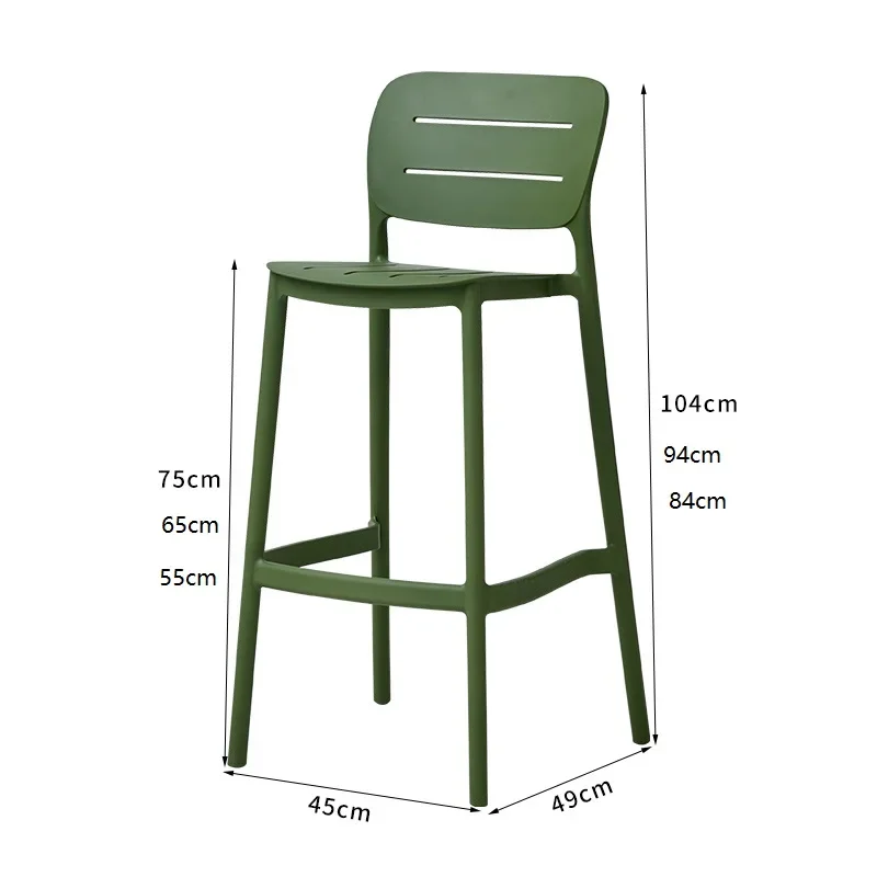 Furniture Modern Minimalist Luxury Plastic Bar Chairs Stacked Outdoor High Stool Bar Chairs Lounge Sillas Gabello Cucina Alto