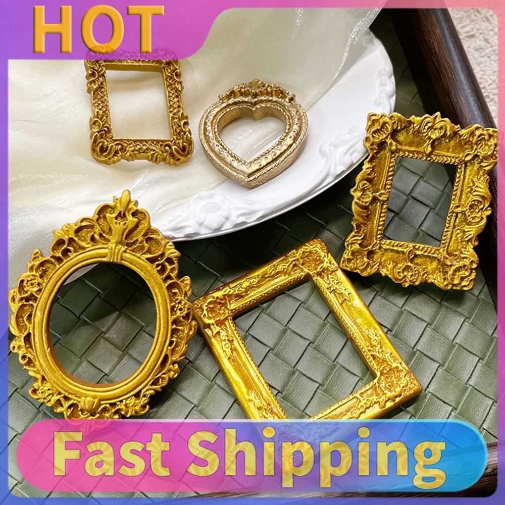 Pack of 10 Gold Small for Baroque Style Picture Frames Small Gold Frames for DIY Jewelry Display Holiday Photography Decor