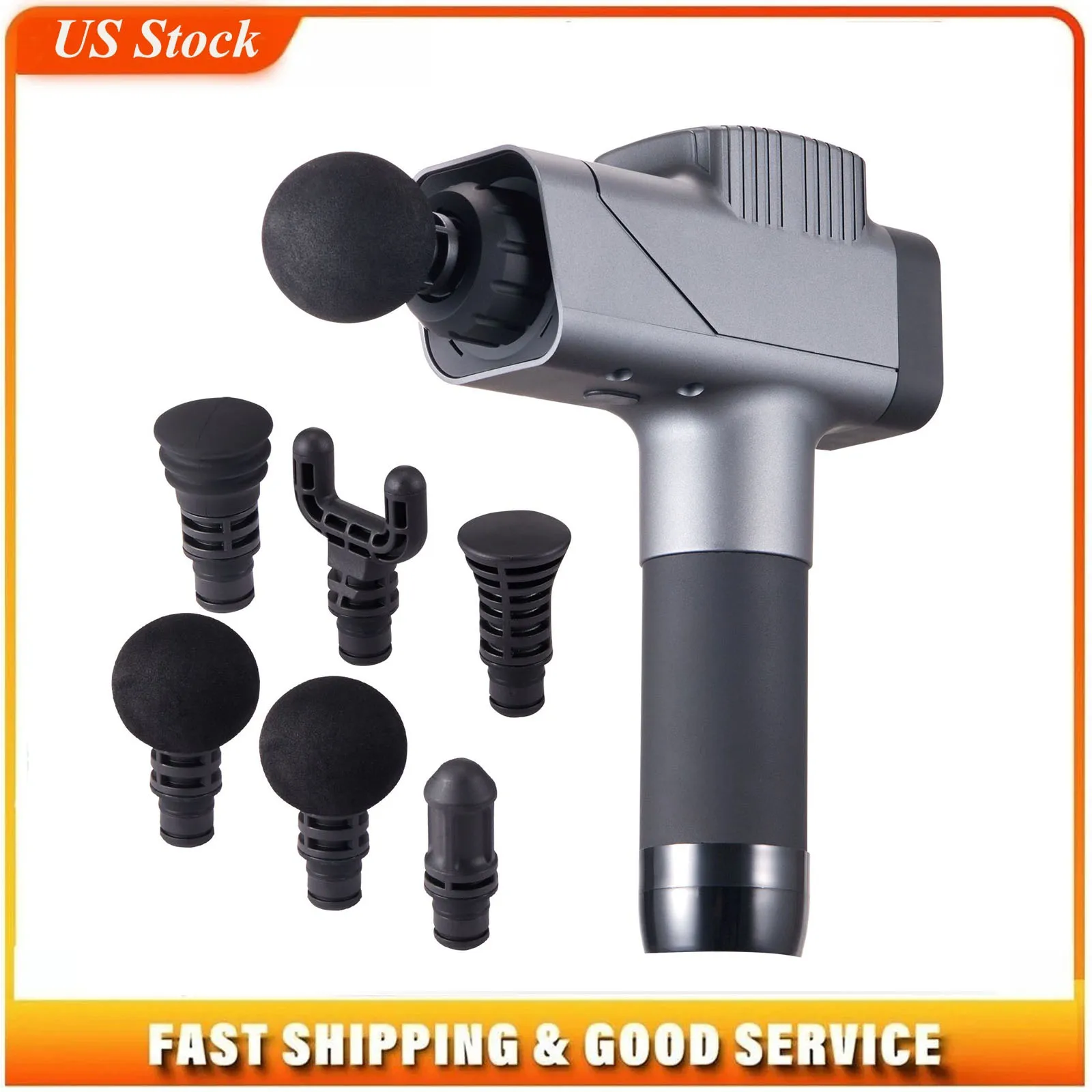 Mini Massage Gun, Percussion Muscle Massage Gun for Athletes - with 5 Speed Levels & 6 Massage Heads, 7.4V 2500mAh Batteries, Handheld Small Massage Gun for Pain Relief, Muscle Relaxation