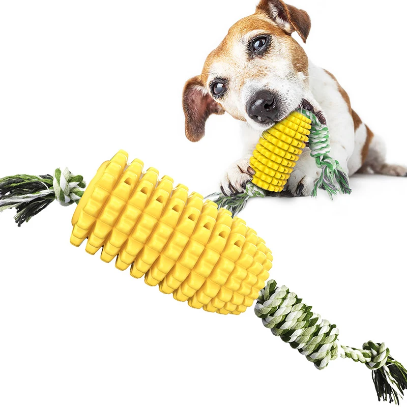 Durable TPR Teeth Cleaning Maize Corn Pet Chewing Toy Custom Multiple Tiny Dog Dental Care Chew Toys for Dogs Toothbrush