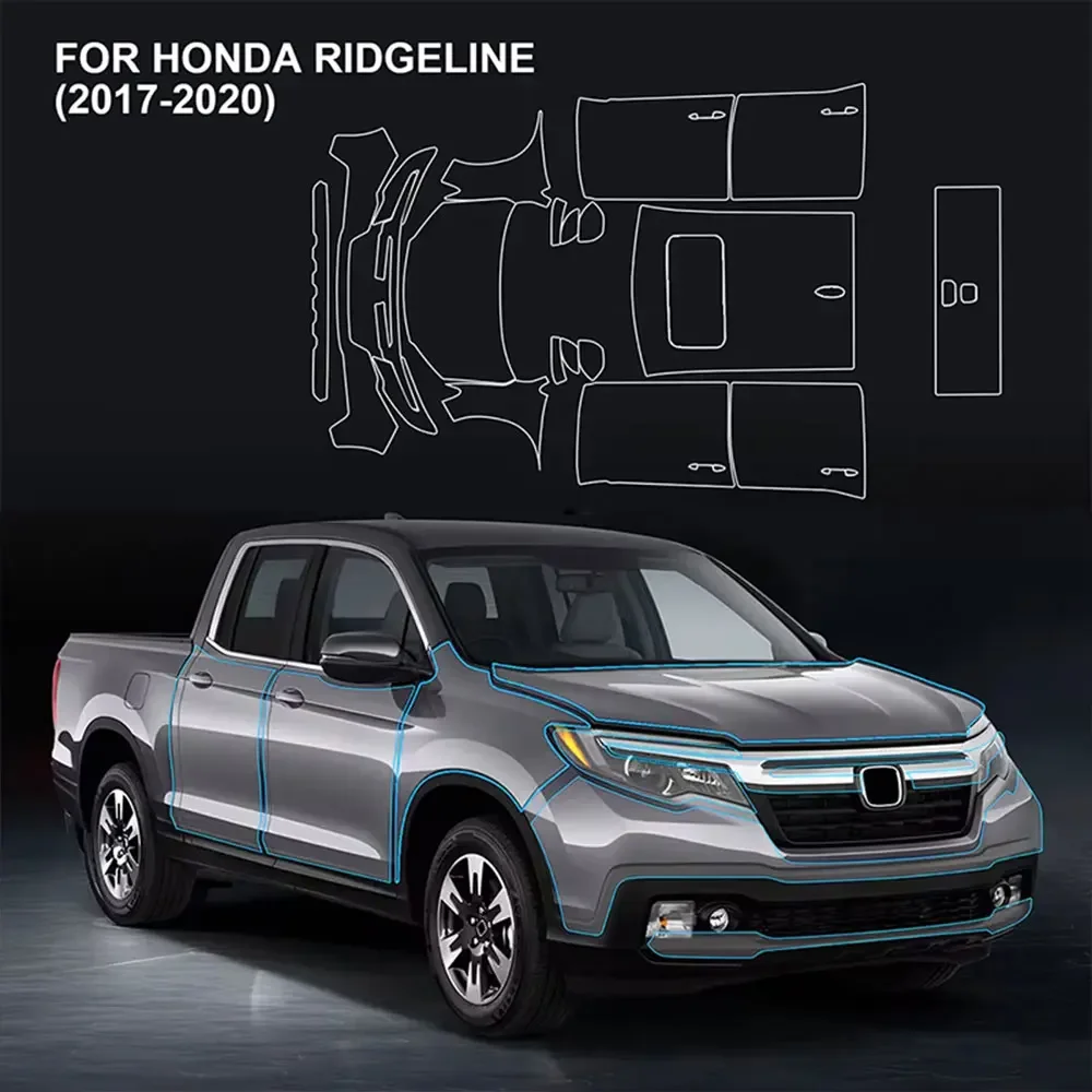 

ТПУ PPF предварительно вырезанная защитная пленка для краски кузова автомобиля для Honda Ridgeline 2017-2020, прозрачные аксессуары, прозрачная наклейка против царапин