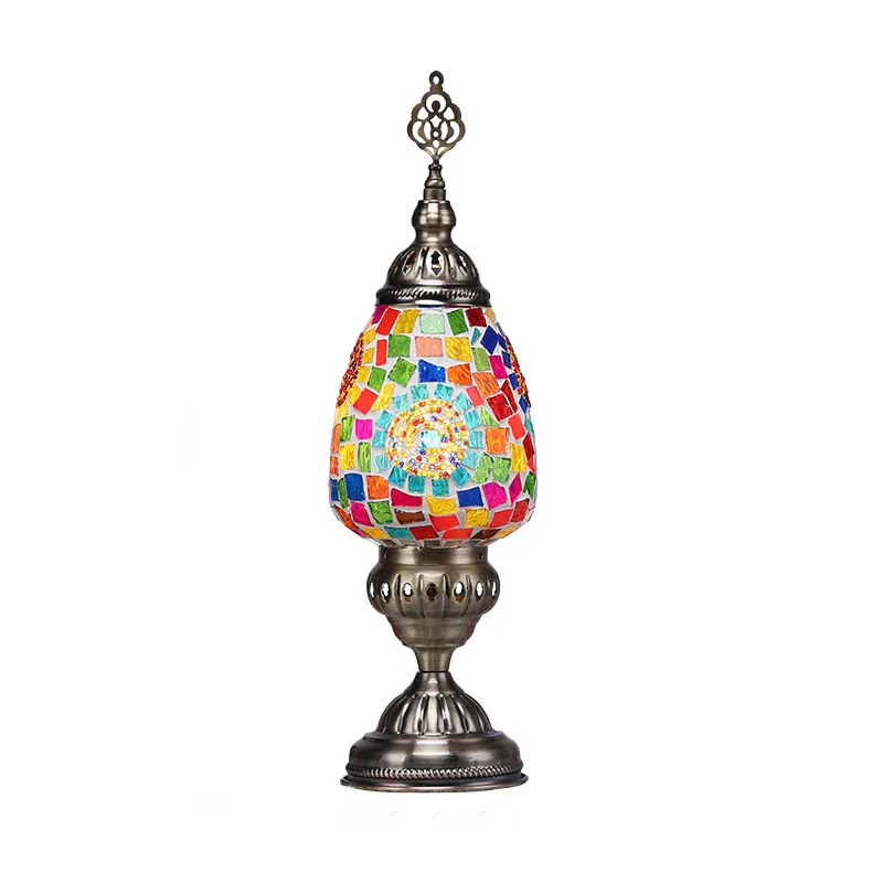 

Vintage Handmade Mosaic Lampshade Turkish Moroccan Bohemian Style Table Lamp