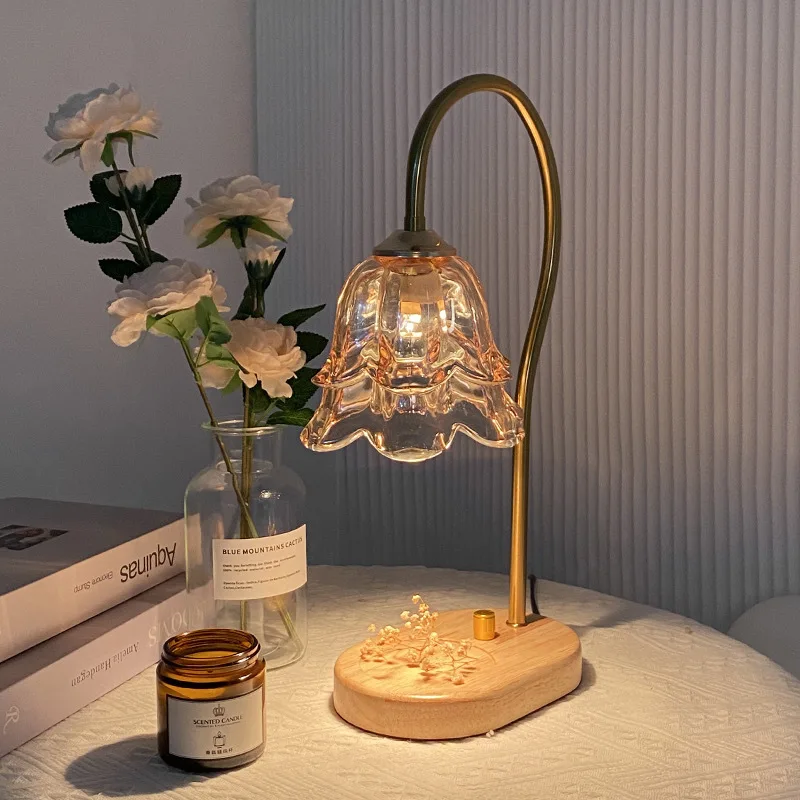 Lily of Valley Aromatherapy Melting Wax Lamp French Retro Bedroom Bedside Lamp Home Ornament Ambient Light